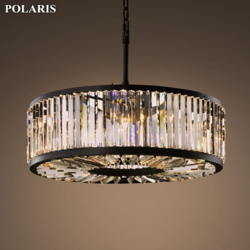 Modern Vintage Crystal Chandelier Lighting Pendant Hanging Light Ceiling Mounted Chandeliers Lamp for Home Hotel Villa Decor