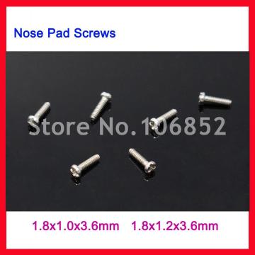 200pcs Size 1.0x3.6mm 1.2x3.6mm Eyeglasses Glasses Nose Pad Screws + - slot head Free Shipping