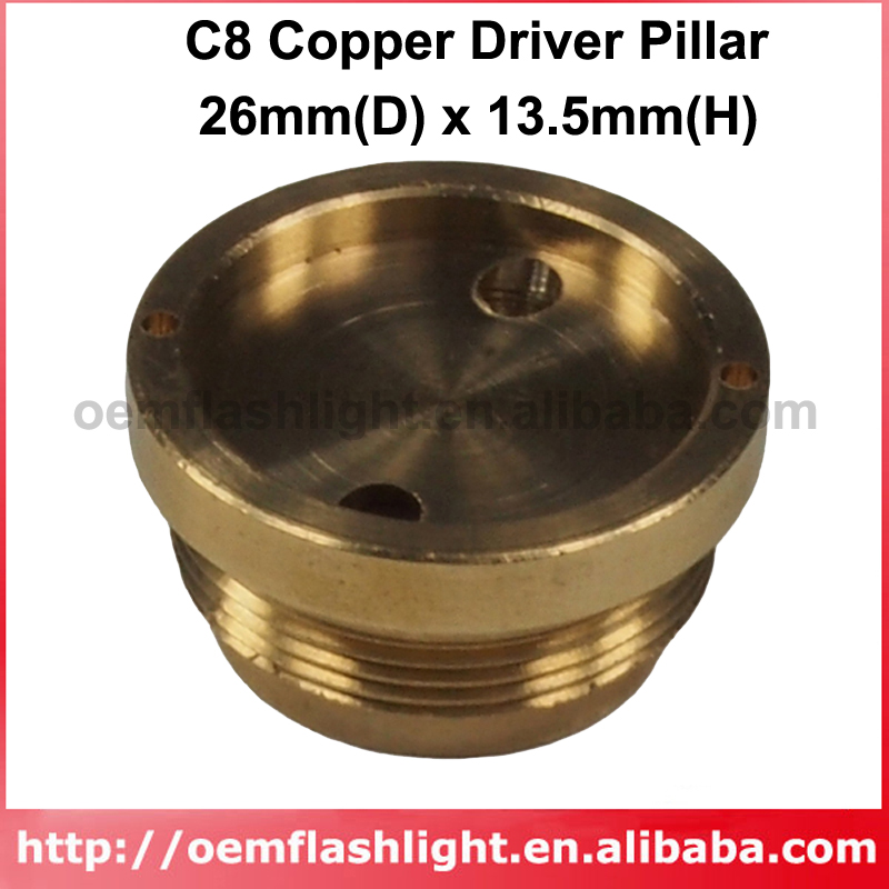 DIY 26mm(D) x 13.5mm(H) Copper Driver Pillar Set for C8 LED Flashlights