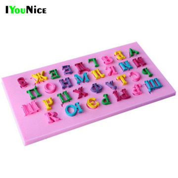 IYouNice Hot-Sale Russian alphabet letter chocolate Party cake decorating tools DIY alphabet baking molds fondant silicone