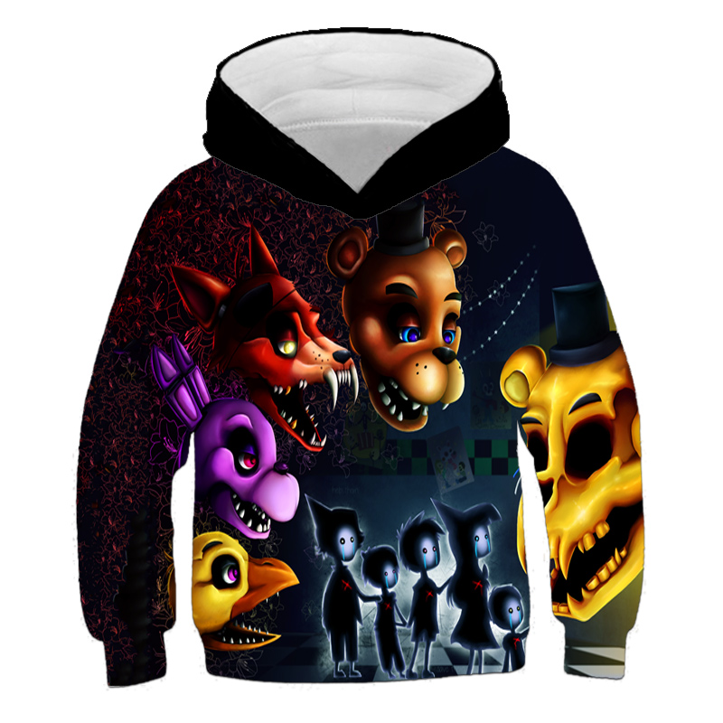 Five Nights At Freddys Clothes Children's Clothing Baby Girls Boys Long Sleeve Hoodies Kids Sweatshirts Birthday Gifts 4T-14T