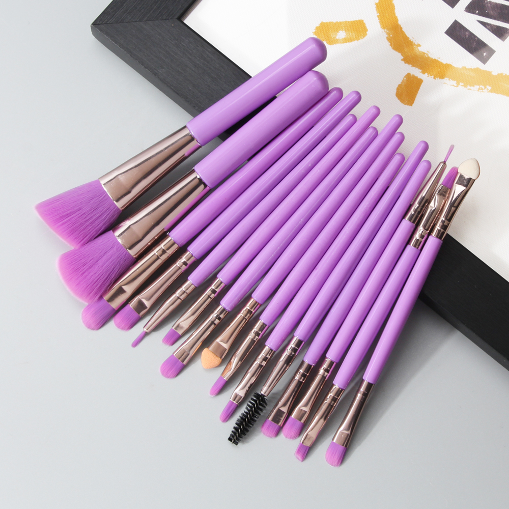 MAANGE Pro 15 Pcs Makeup Brushes Set Eye Shadow Foundation Powder Eyeliner Eyelash Lip Make Up Brush Cosmetic Beauty Tool Kit