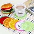 Hot Coaster Colorful Fruit Shape Silicone Cup Pad Slip Insulation Pad Cup Mat Pad Hot Drink Holder Tableware Placemat 6 Style