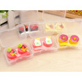 Cartoon Cake Ice Cream Shape Contact Lens Case Box Set Container Holder Fashion Travel Contact Lenses Box Eyewear Soak Case