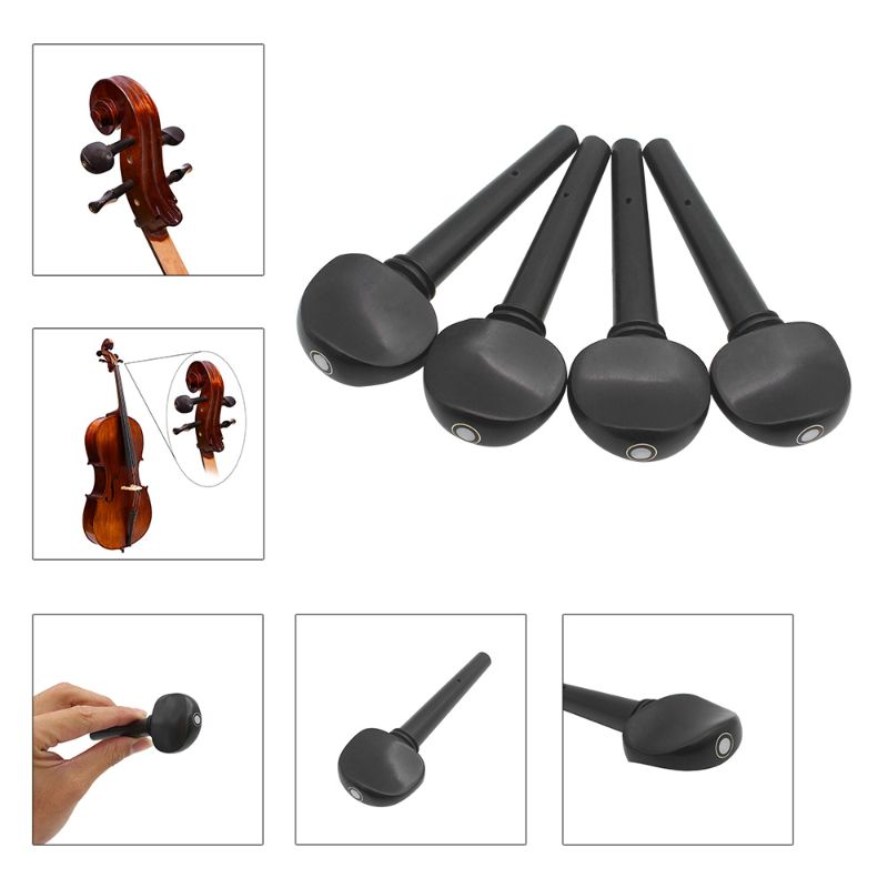 Wooden Ebony Pegs Shaft Handle Musical Instruments Wood Cello Accessories Parts