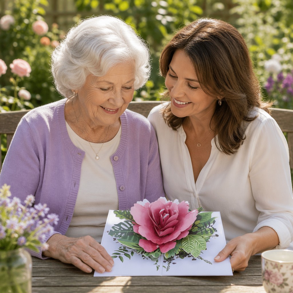 flower mother's day pop up card