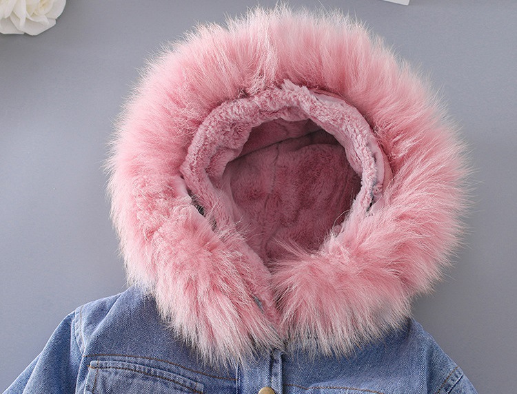 2020 Fashion Cotton Winter Denim Coat New Baby Girl Clothes Hoodies Zipper Warm Outwear Windbreaker For Girl Clothes 1 to 6 Age
