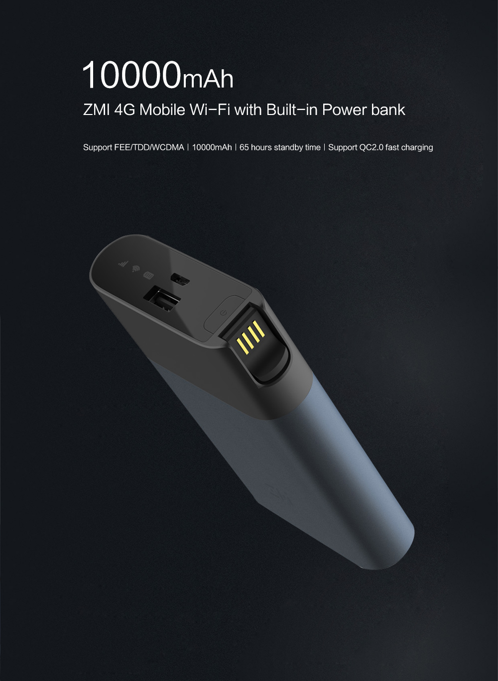 ZMI MF885 3G 4G Power Bank WiFi Router With 10000mAh Battery And Support QC2.0 Fast Charge