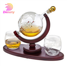 Whiskey Dispenser Globe Machine Set With Etched Globe Whisky Glasses Style Novelty Drinking Dispenser For Liquor Scotch Bourbon