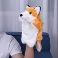 1 PCS Baby Fox Hand Puppet Lovely Cartoon Animals Toys Kids Doll Plush Toys Children Kindergarten Teaching Toys Brown