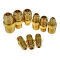 3pcs 1/8" 1/4" 3/16" 5/16" 3/8" Tube OD x 1/8" 1/4" 3/8" NPT Brass SAE Flare Fitting Male Connector nipple adapter 45 deg Flare