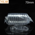 YCLAB 10PCS 70mm Petri Bacterial Culture Dish PS Plastic Disposable Sterile Polystyrene Laboratory Chemistry Equipment