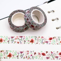 1 PCS Creative Poppy Flowers Washi Tape Adhesive Paper Tape School Office Supplies Decorative Masking Tape Sticker 15mm*10m