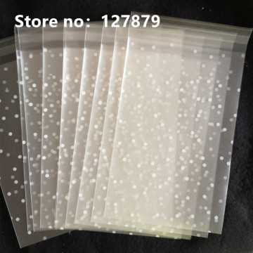 50pcs/lot 10x15cm Translucent dots Plastic cookie packaging bags cupcake wrapper self adhesive bags Birthday Party