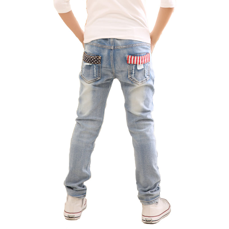 Autumn Spring Baby Boys Jeans Pants Kids Clothes Cotton Casual Children Trousers Teenager Denim Boys Clothes 4-14Year