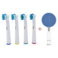 4pc Toothbrush Heads+Silicone face brush Facial Cleansing Brush For Braun Oral-B Vitality Triumph Advance Power White Clean, 3D