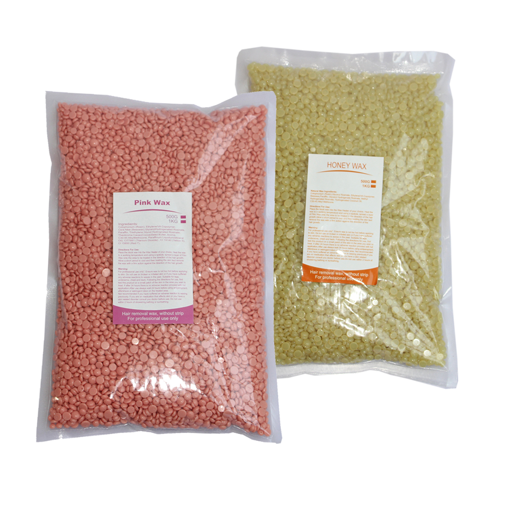 2Bags 1kg Hard Wax Beans Beads Hair Removal for Bikini Leg Eyebrow Women Men