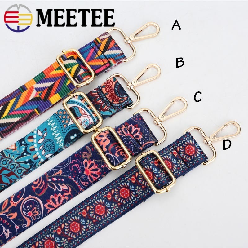 Meetee New 3.8cm Width Colorful Shoulder Belts Replacement Handbag Straps Gold,silver,gun Black Buckle DIY Bag Part Accessories