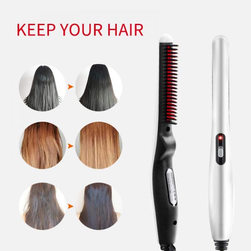 Electric Hair Straightener Brush Hair Styling Straightening Brush Girls Ladies Hair Comb Comb Electric Hair Curler Beard