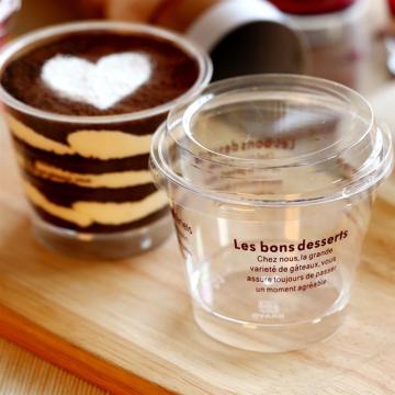 50 Sets Disposable Mousse Cup DIY Tiramisu Cup Plastic Dessert Cup Dessert Container With Spoon And Lid Coffee