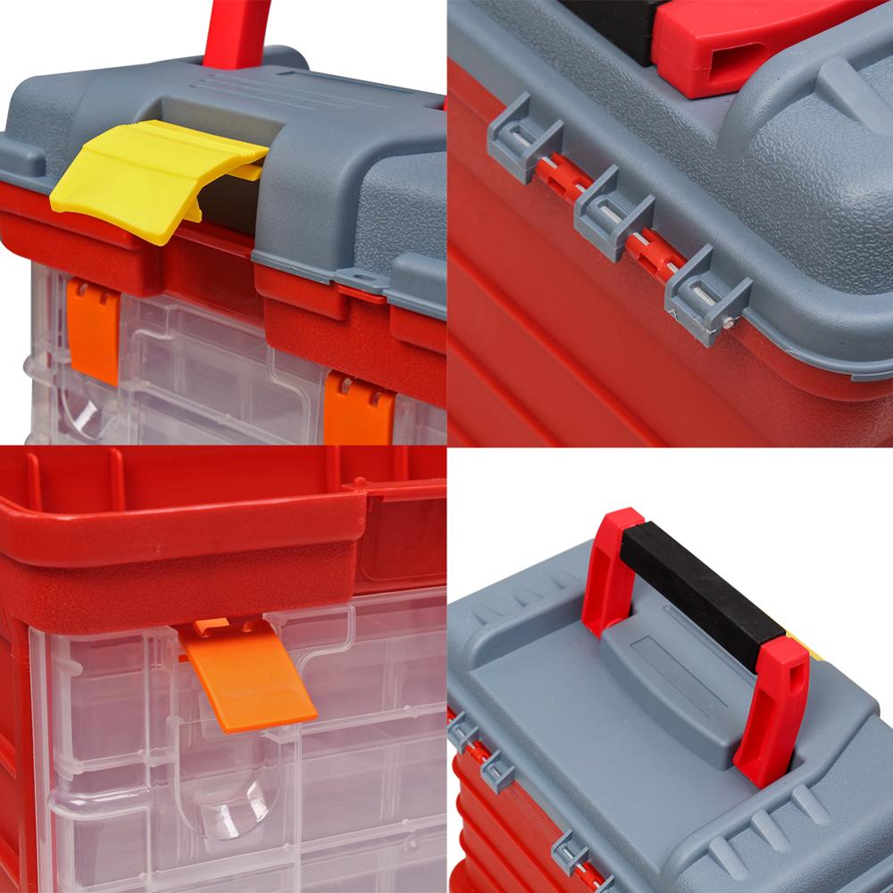 4 Layer Fishing Tackle Portable Toolbox Outdoor Tool Case Screw Hardware Plastic Storage tool Box with Handle