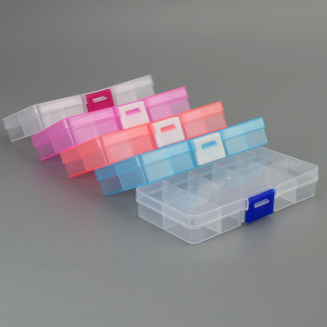 New 10 Slots Cells Colorful Portable Jewelry Tool Storage Box Container Ring Electronic Parts Screw Beads Organizer Plastic Case