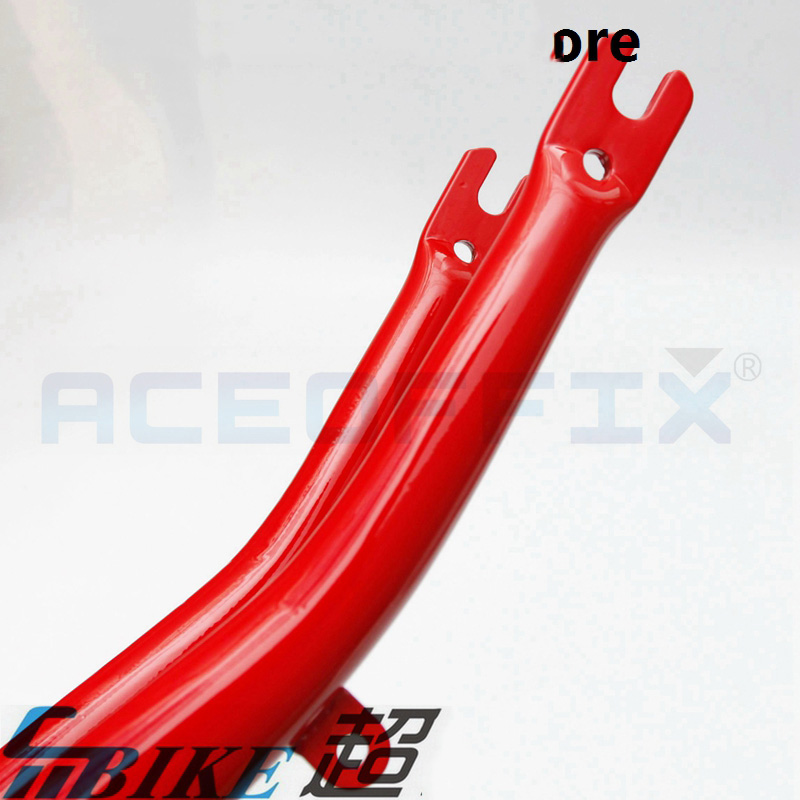 ACEOFFIX Red Brompton folding bike front fork 74mm open width chrome molybdenum steel 580g