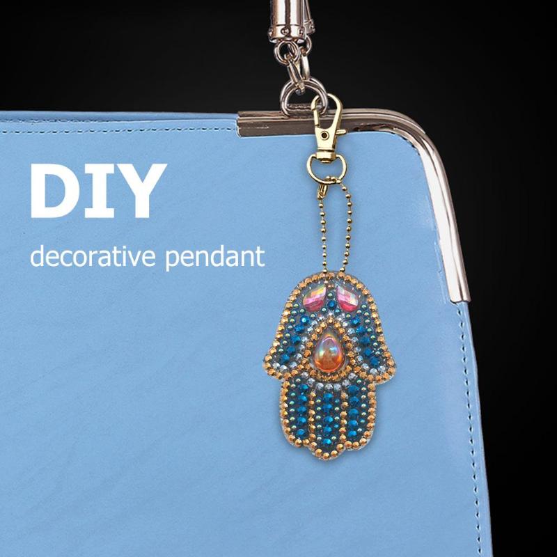 1-6 PCS/set Full Drill 5D DIY Hat Fish Keychain Key Ring Diamond Embroidery Painting Gift Cross Stitch Needlework Craft