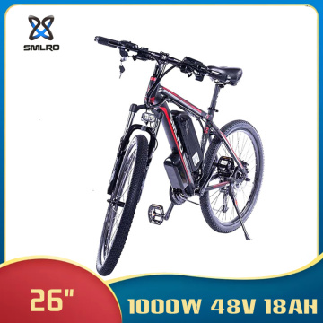 SMLRO New 1000W High Power Electric Bike 26 Inch 48V 18AH 21 Speed Mountain Bicycle Electromobile Lithium Battery MTB Ebike