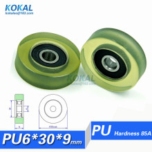 [PU0630-9]1PCS polyurethane PU low noise Vending machine bearing roller currency count manchine TPU rubber roller 6*30*9mm