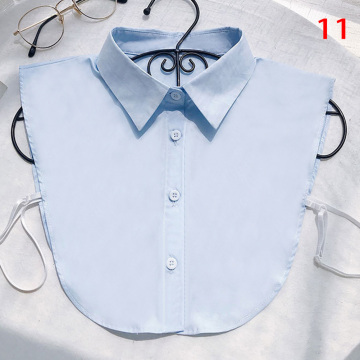 Women Shirt Fake Collar White Black Vintage Detachable False Collar Blouse Lapel Elastic Collar Tie Women Clothes Accessories