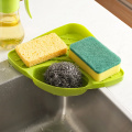 Multipurpose Sink Corner Sponge Holder Storage Rack with Sucker soap dish organizer Storage Tray Tool