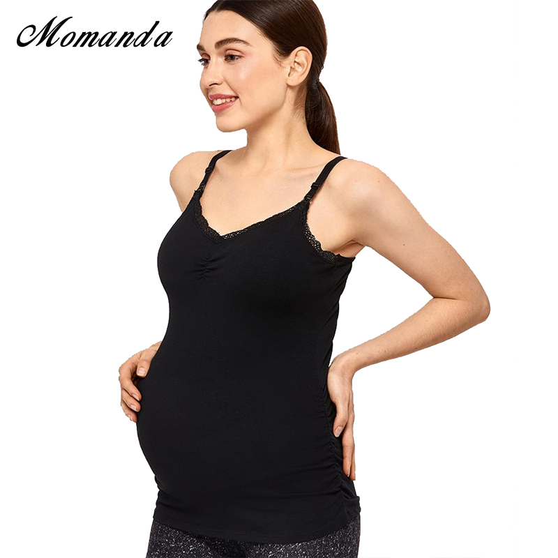 MOMANDA Women's Cotton Maternity Nursing Tank Top Cami Breastfeeding Tops