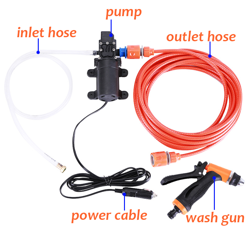Car Wash 12V Car Washer Gun Pump High Pressure Cleaner Auto Care Portable Washing Machine Electric Cleaning Automobile Device