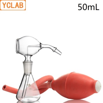 YCLAB 50mL Conical Spray Flask Glass Thin Layer Chromatography Color Rendering Bottle with Rubber Ball Lab Chemistry Equipment