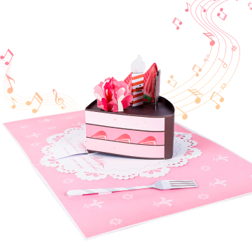 Strawberry Cake Birthday Pop Up Card