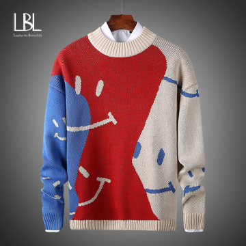 LBL Men's Casual Sweater O-Neck Striped Slim Fit Knittwear 2020 Autumn Mens Sweaters Pullovers Pullover Men Pull Homme M-3XL