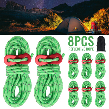 8 Pcs Multifunction Tent Rope Camping Tent Accessories Outdoor Sports Hiking 4M Durable Polypropylene Rope Beach Cabana Tent