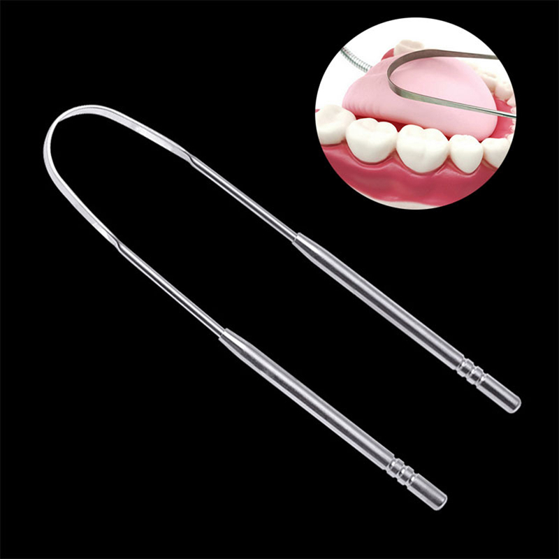 Tongue Scraper Stainless Steel Oral Tongue Cleaner Brush Fresh Breath Cleaning Tongue Toothbrush Oral Hygiene Care Tools