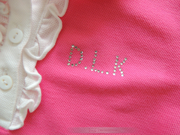 Baby girls brand T shirt kids polo shirts children T-shirts peter pan collar short sleeve girls tees 3-9yrs