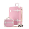 TRAVEL TALE Women Hard Retro Rolling Luggage Set Trolley Baggage With Cosmetic Bag Vintage Suitcase For Girls