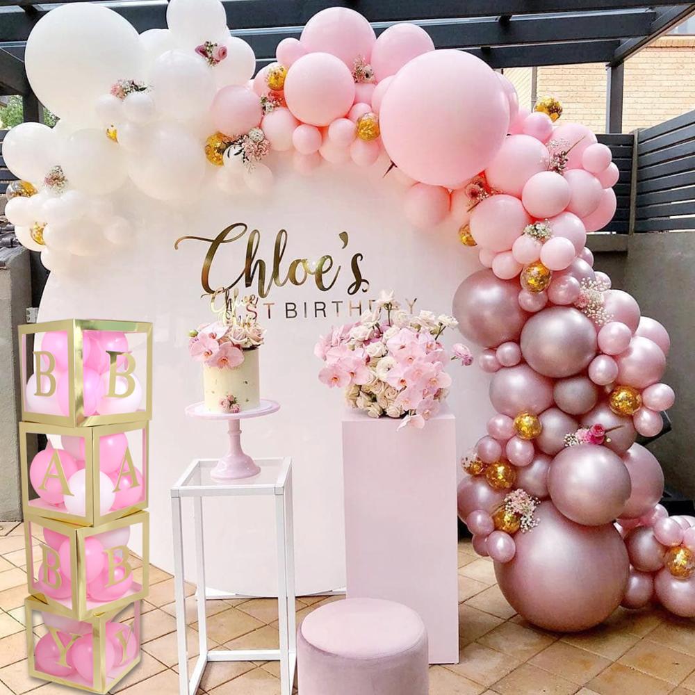 100pcs Macaron Balloons Arch Pastel White Pink Ballon Garland Gold Metal Confetti Globos Wedding Party Decor Baby Shower Balaos