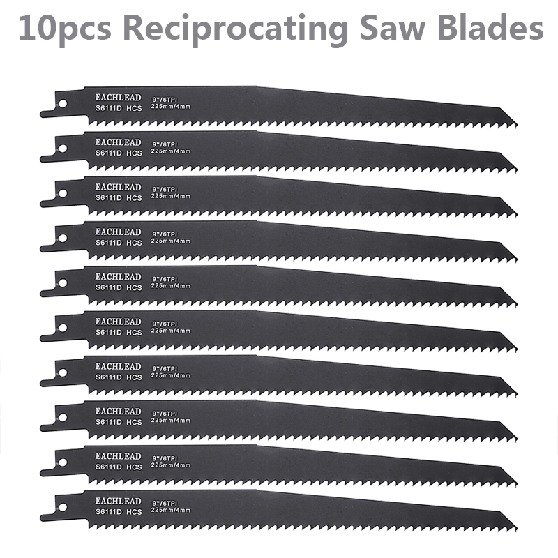 10pcs 9" Reciprocating Saw Blades for Wood Metal Cutting Power Tools Accessories