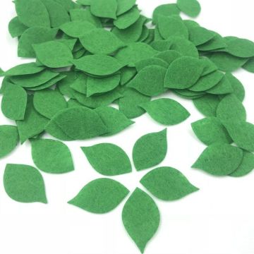 DIY 400PCS Green Leaves Felt Card making decoration Applique Sewing clothing 25mm