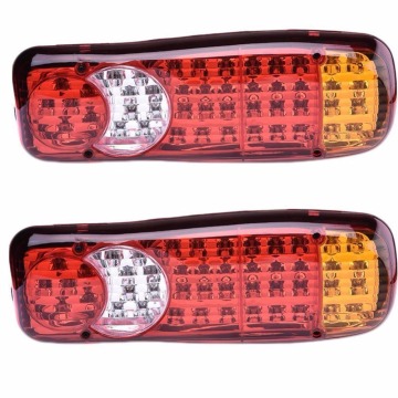 Fuleem 2PCS 46 LED Truck Trailer Tail Lights Turn Signal Reverse Brake Rear Lamp 12V Waterproof