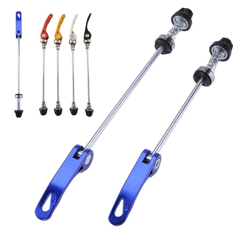 2Pcs Aluminium Alloy Bicycle Front Skewer Wheel Hub Skewers Quick Release Road Mountain Bike Front & Rear Skewer Bolt Lever Axle