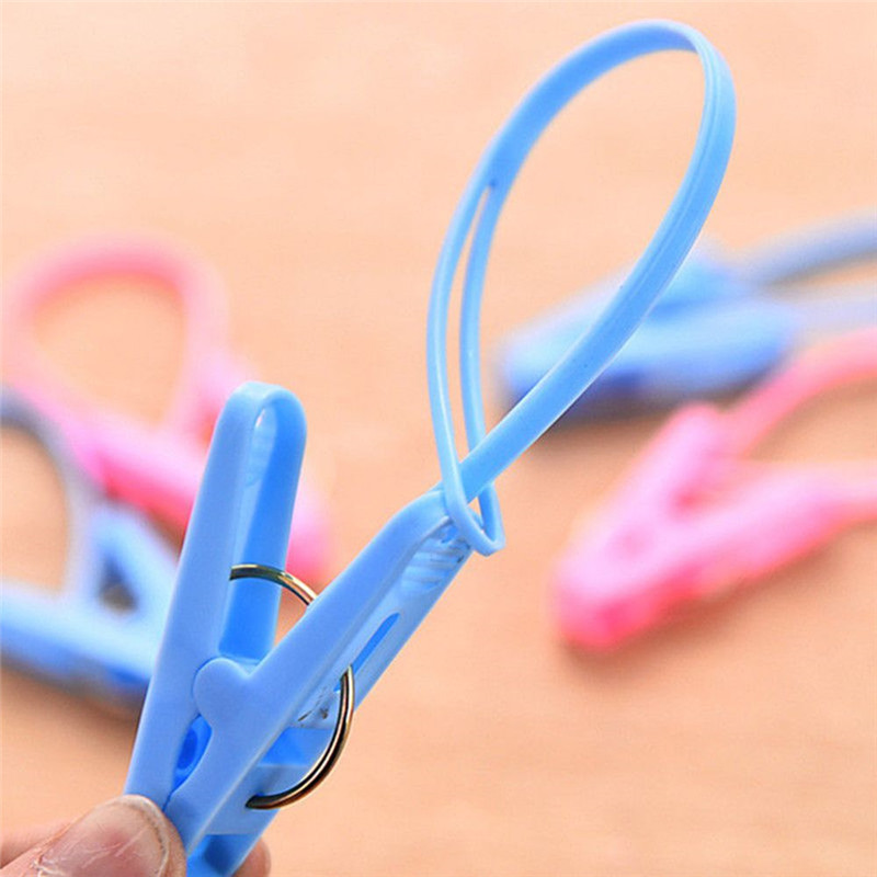 12pcs Plastic Clothes Peg Home Travel Portable Storage Hangers Rack Towel Clothespins Windproof Clothes Pegs Fixed Hanging Clip