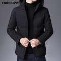 COODRONY Brand Men's Winter Jacket Hooded Coat Men Fashion Casual Soft Parka Pure Color Thick Warm White Duck Down Jackets C8040