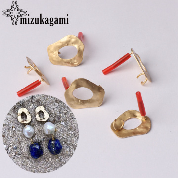 Golden Zinc Alloy Irregular Geometric Earrings Base Connectors Linker 6pcs/lot For DIY Drop Earrings Jewelry Making Accessories