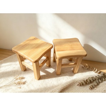 Small solid wood stool, bamboo bench, square stool